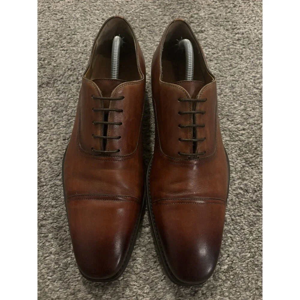 Magnanni Men's Lucas Cap-Toe Leather Oxfords -‎ 21019 - Cognac Brown 11M